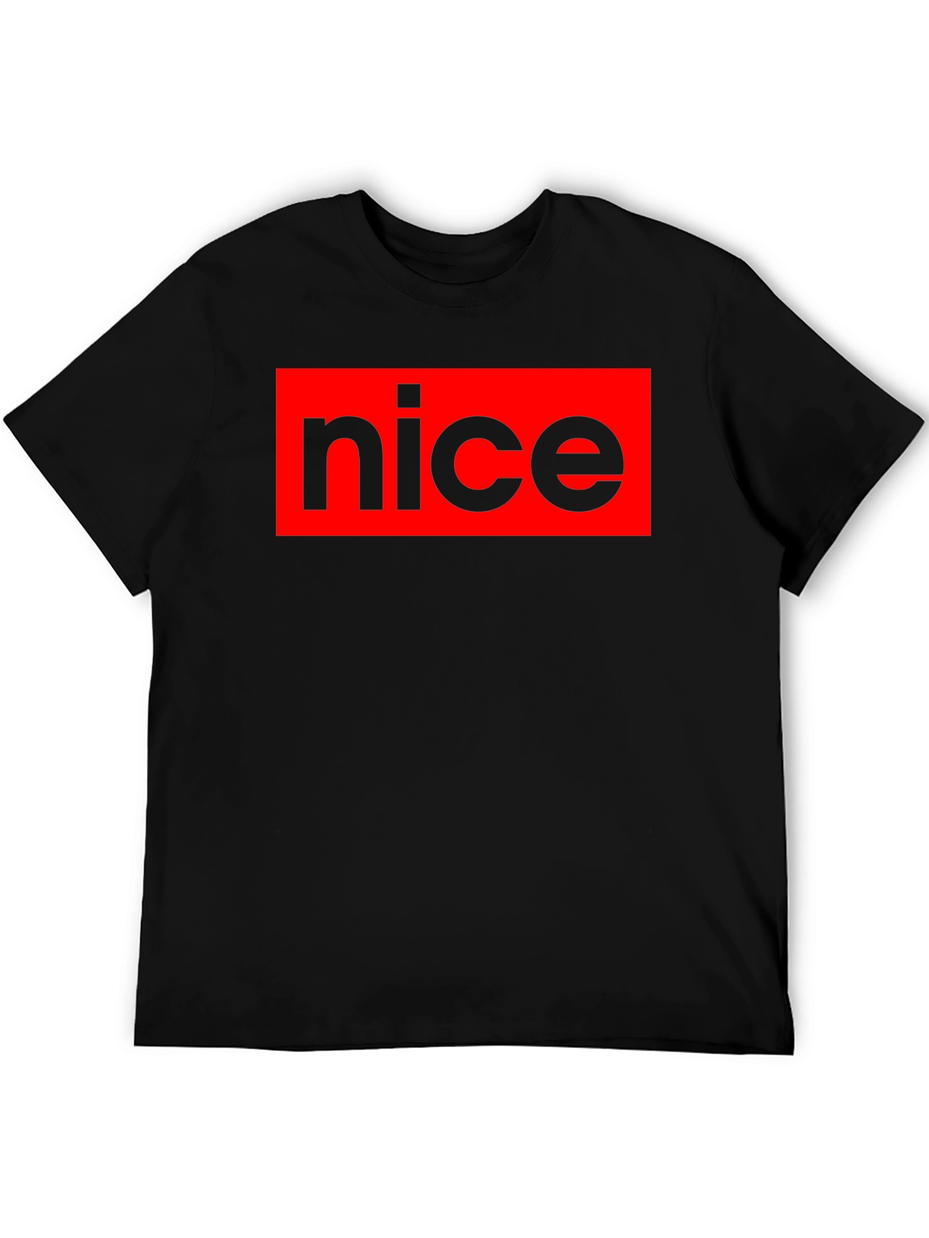 Nice Graphic T-Shirt - Black Crew Neck Tee
