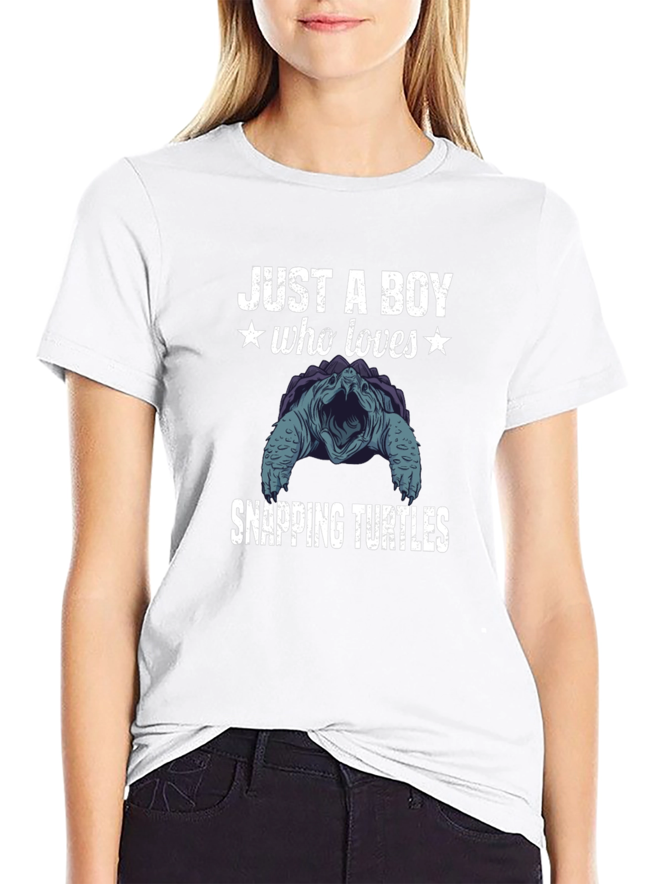 Boy Who Loves Snapping Turtles Graphic T-Shirt