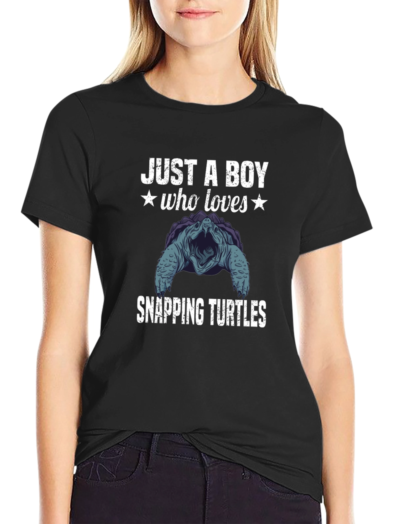 Boy Who Loves Snapping Turtles Graphic T-Shirt