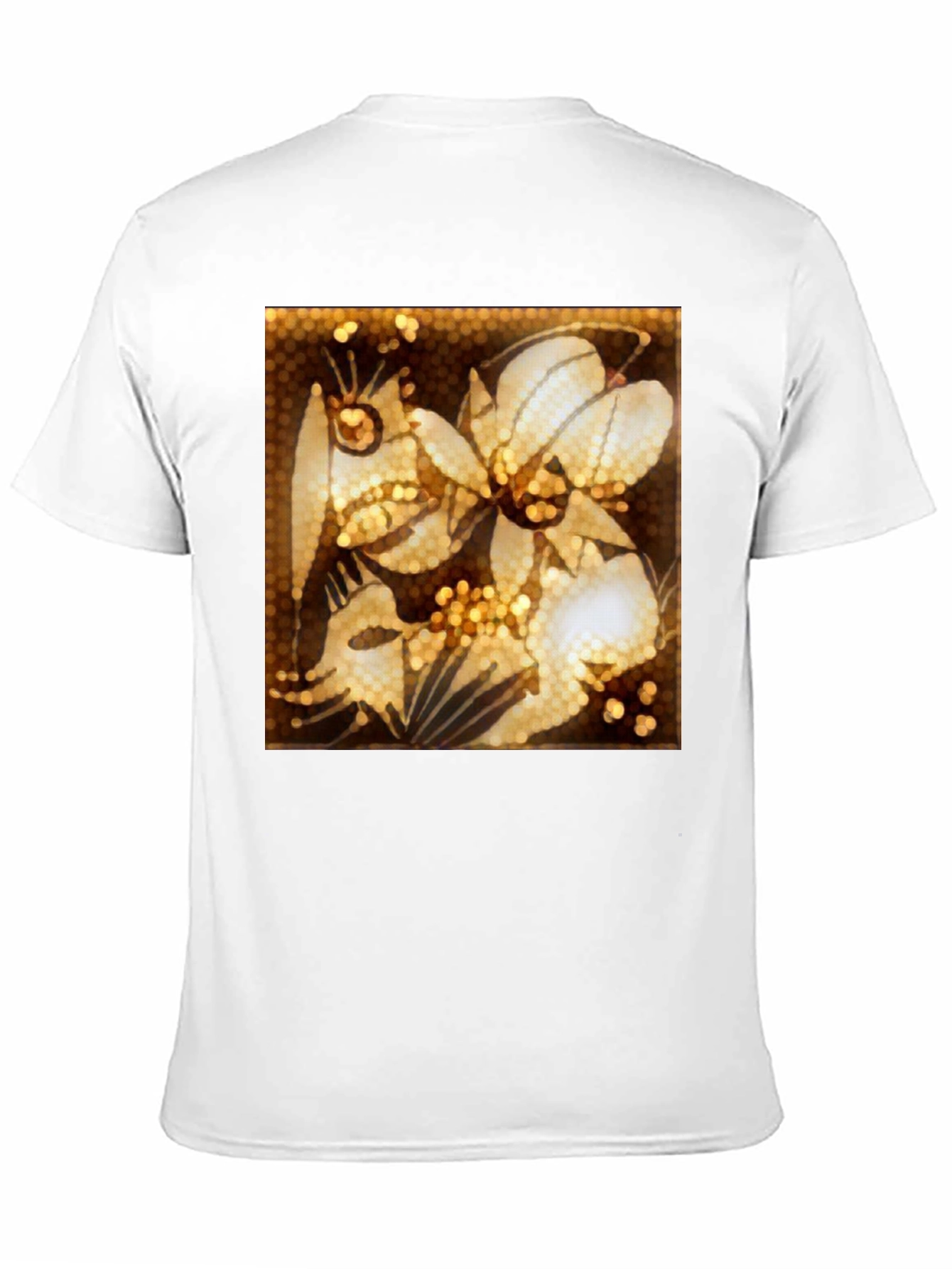Floral Art Print Black T-Shirt