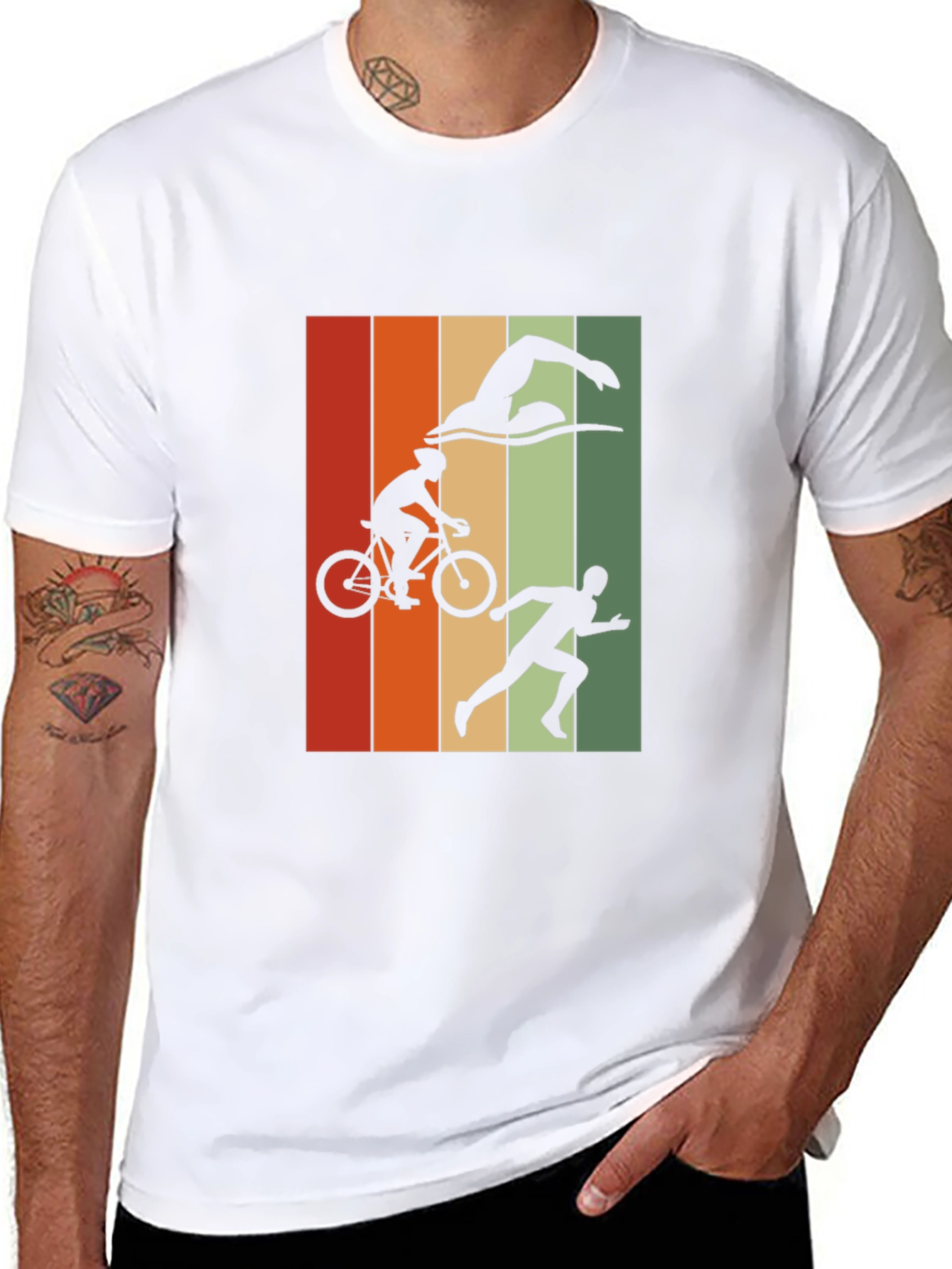 Triathlon Graphic T-Shirt - Black