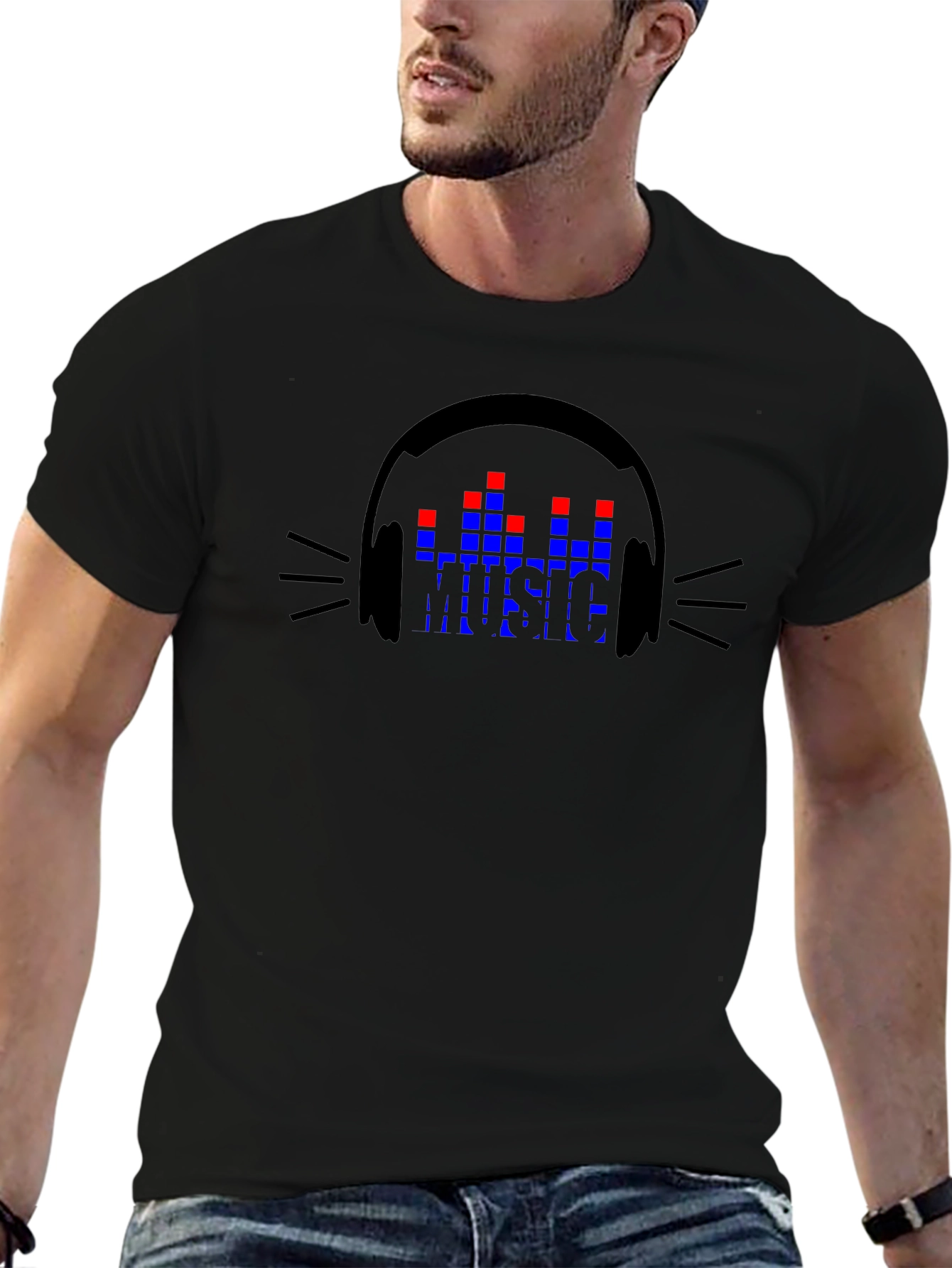 Music Lover Graphic T-Shirt - Black