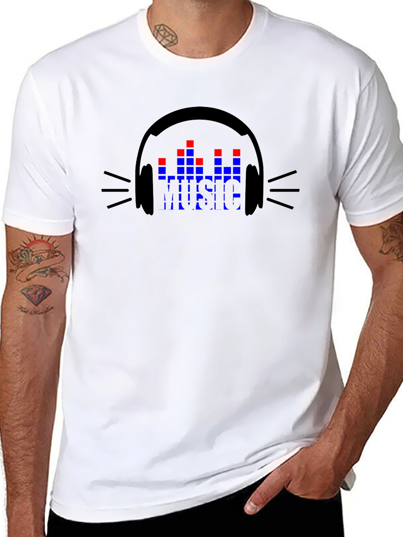Music Lover Graphic T-Shirt - Black