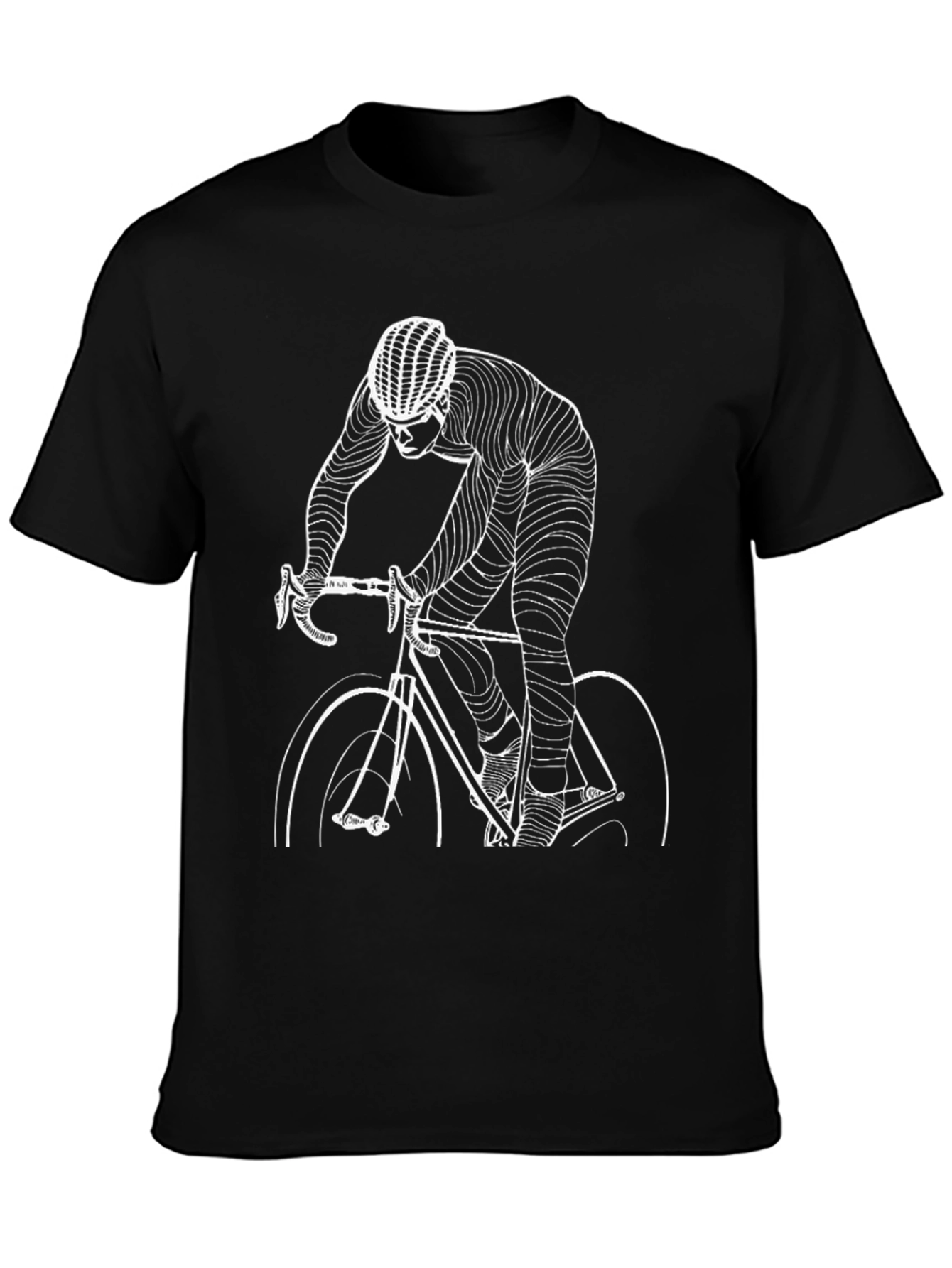 Cyclist Graphic Tee - Black Cotton T-Shirt