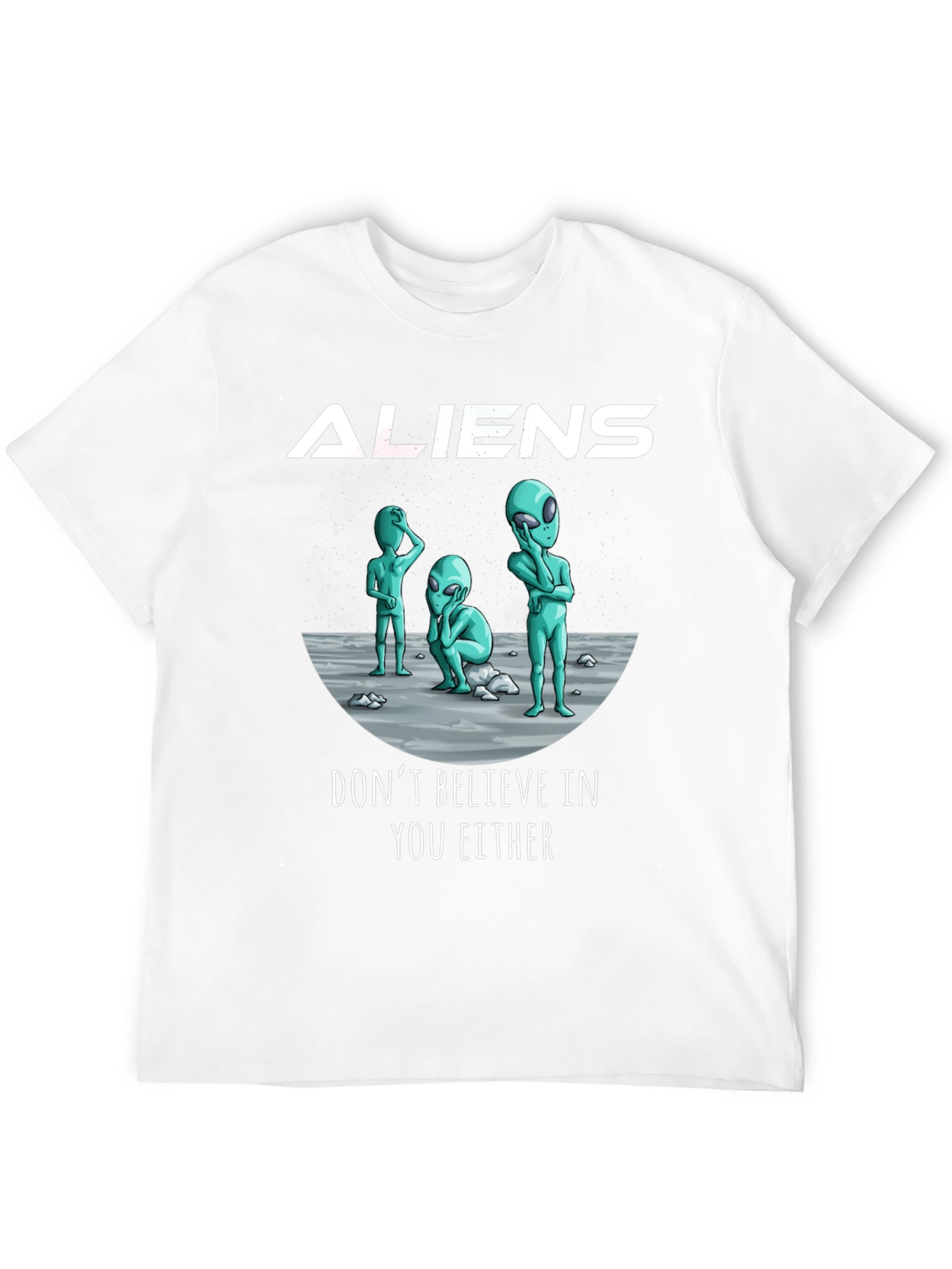 Aliens Graphic Print Black T-Shirt