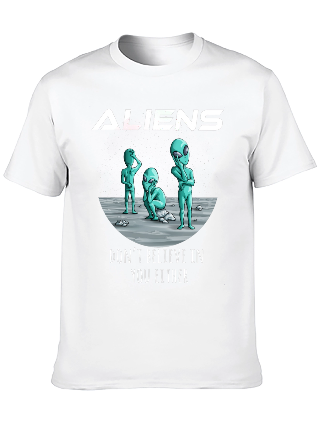 Aliens Graphic Print Black T-Shirt