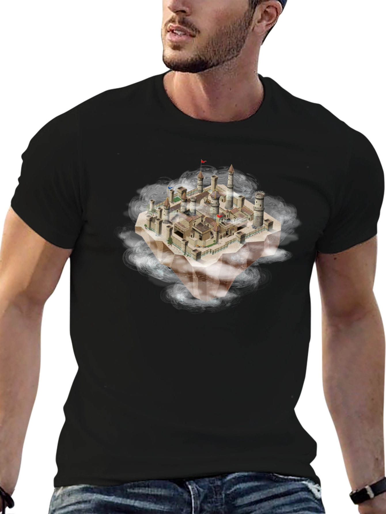 Fantasy Floating Island Castle T-Shirt