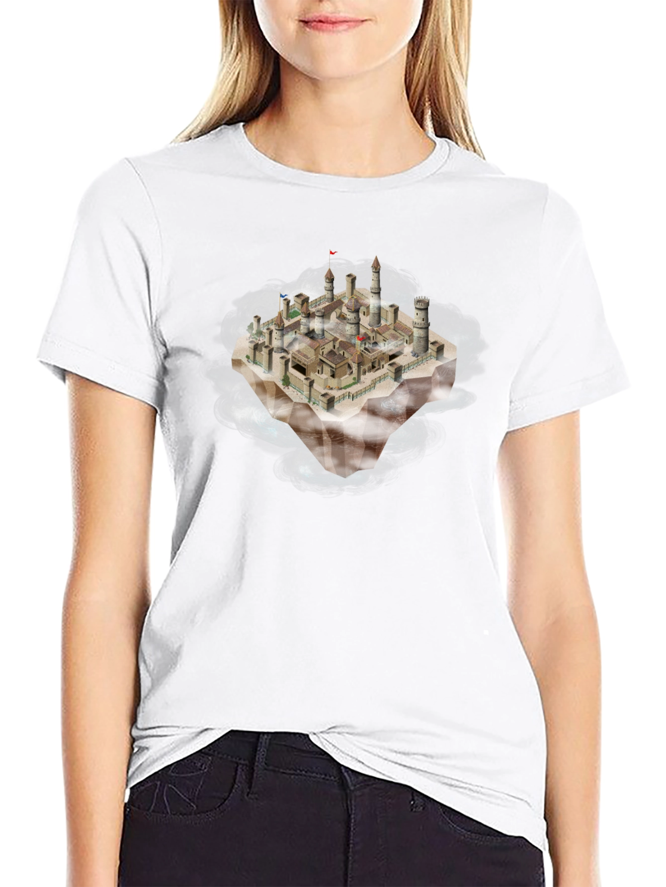 Fantasy Floating Island Castle T-Shirt