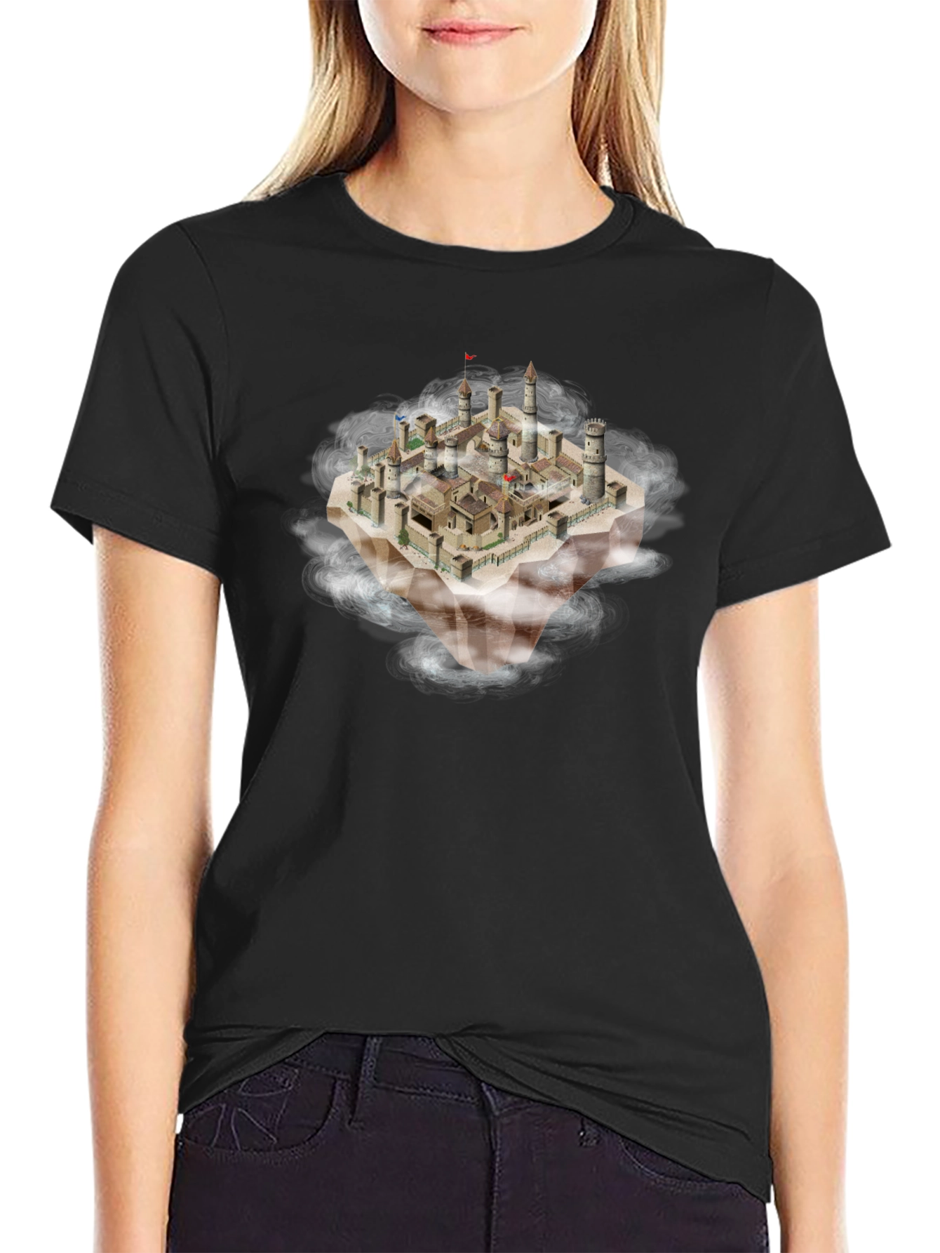 Fantasy Floating Island Castle T-Shirt