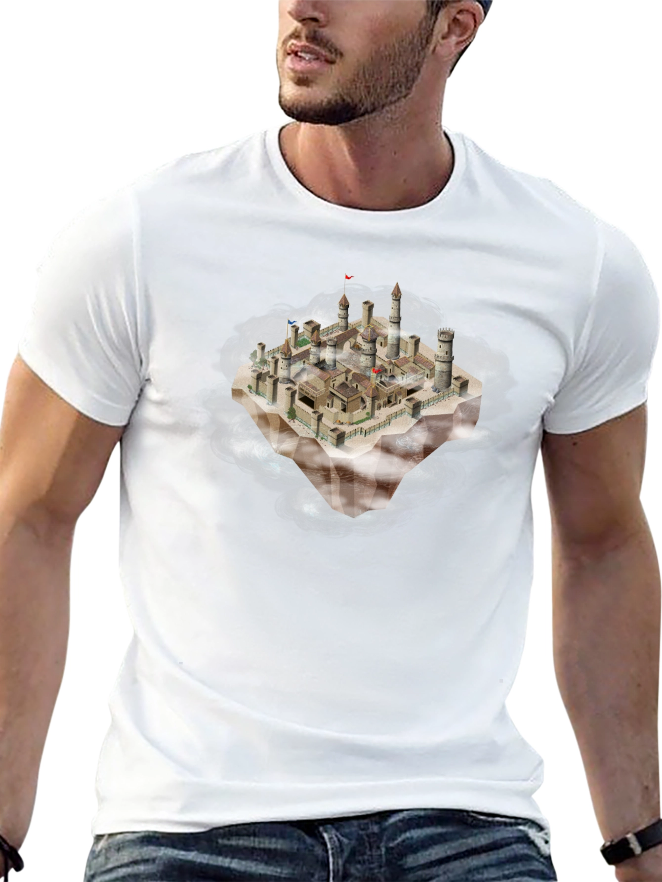 Fantasy Floating Island Castle T-Shirt
