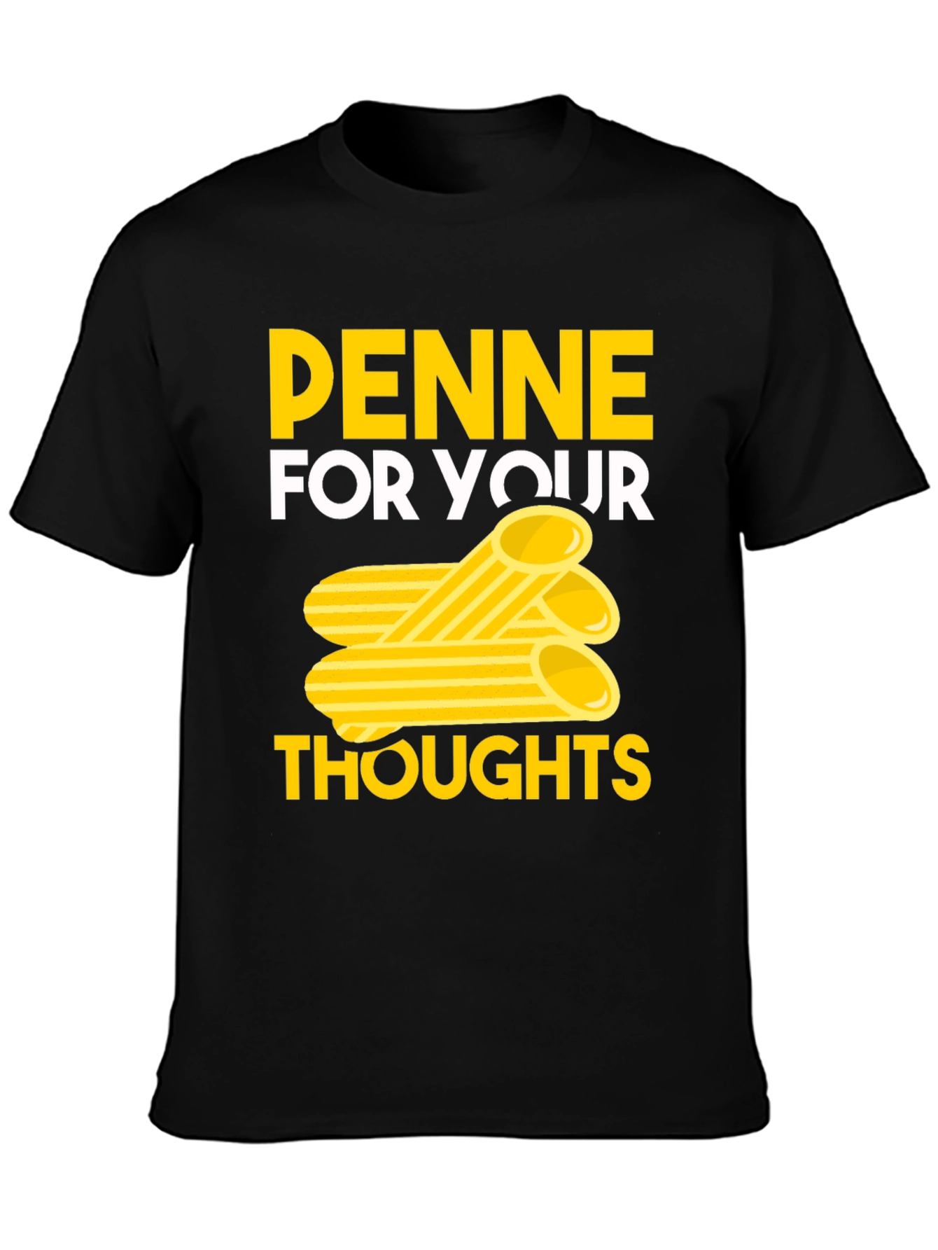 Penne For Your Thoughts Black Graphic Tee