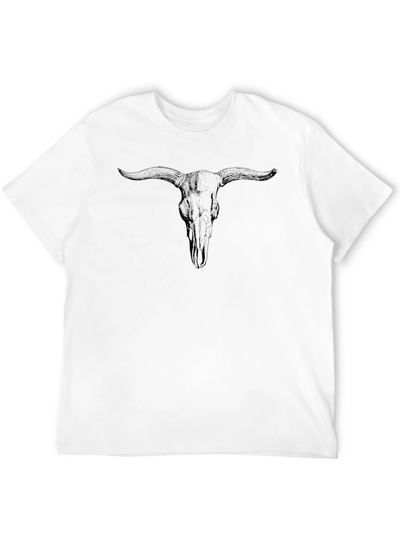 Black Bull Skull Graphic T-Shirt