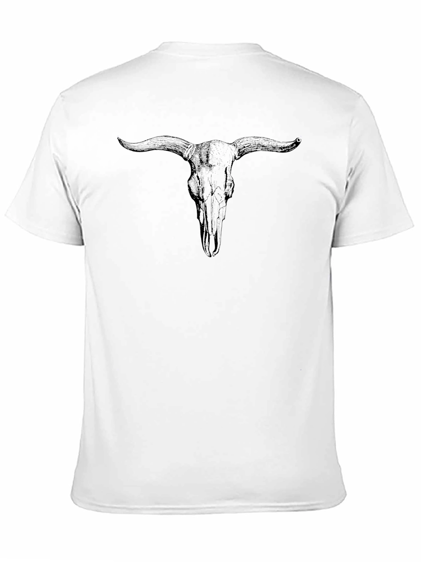 Black Bull Skull Graphic T-Shirt