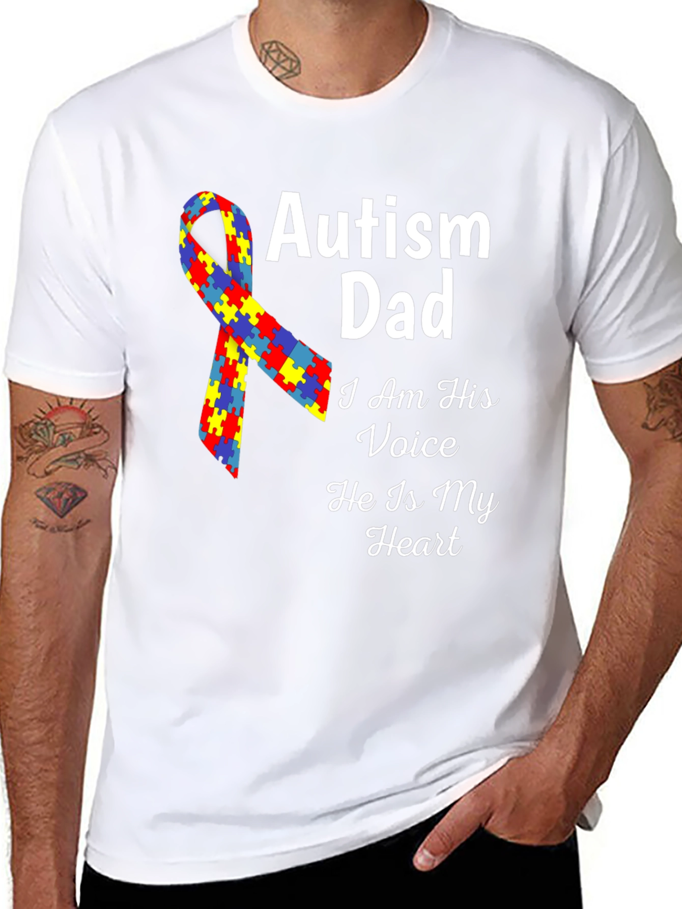 Autism Dad T-Shirt - Voice and Heart