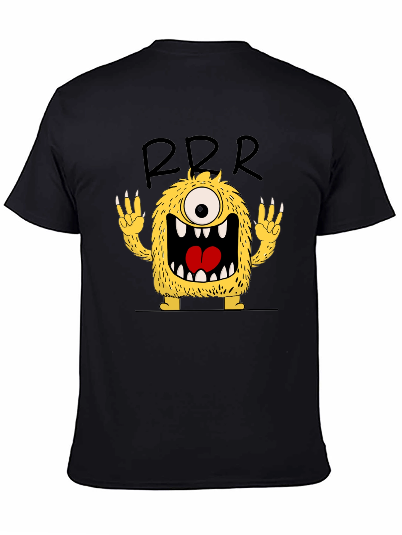 Funny Monster Graphic Tee - Mens Black T-Shirt