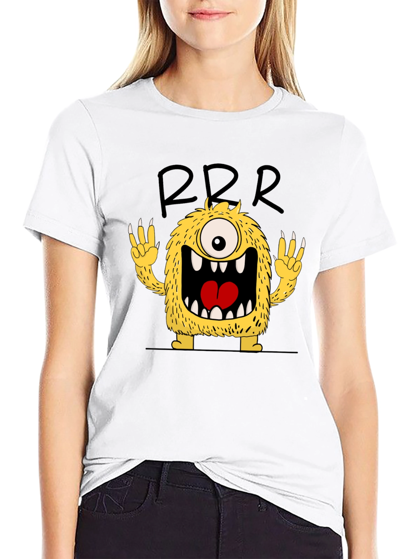 Funny Monster Graphic Tee - Mens Black T-Shirt