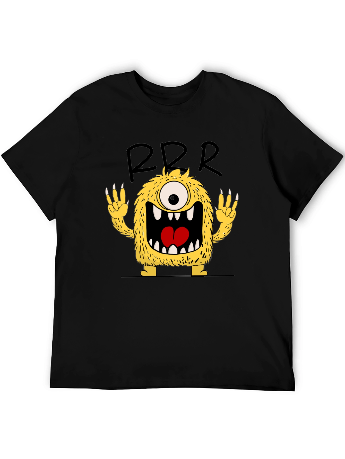 Funny Monster Graphic Tee - Mens Black T-Shirt