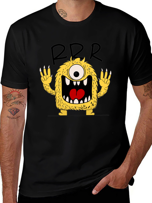 Funny Monster Graphic Tee - Mens Black T-Shirt