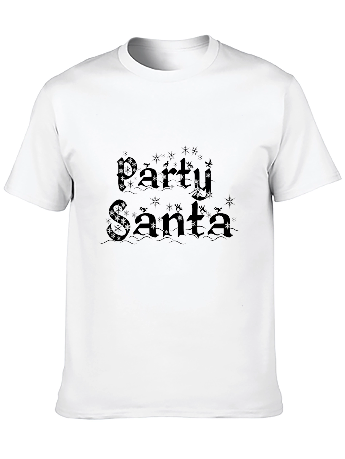 Party Santa Graphic Print Black T-Shirt