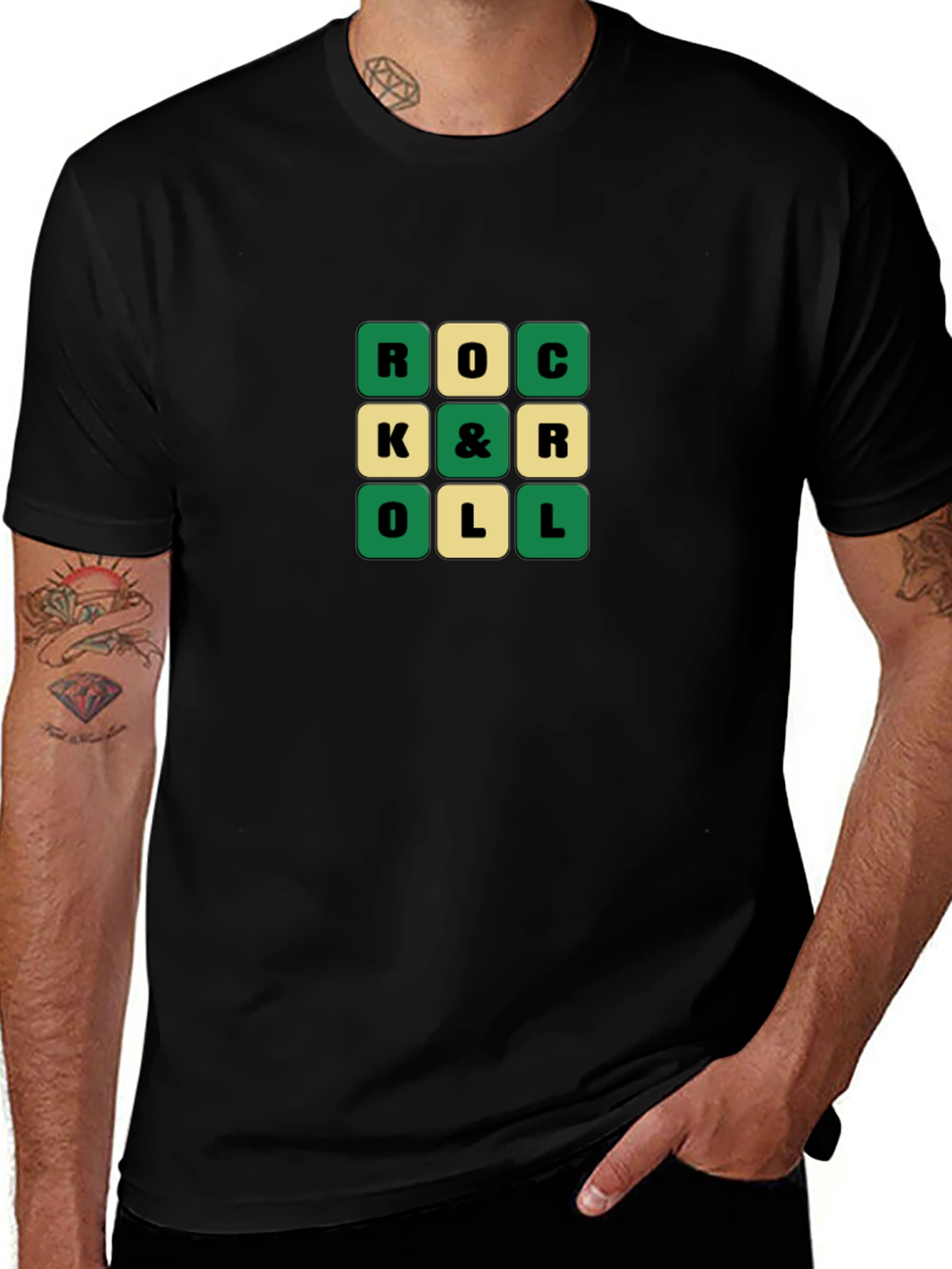 Retro Rock & Roll Word Game T-Shirt