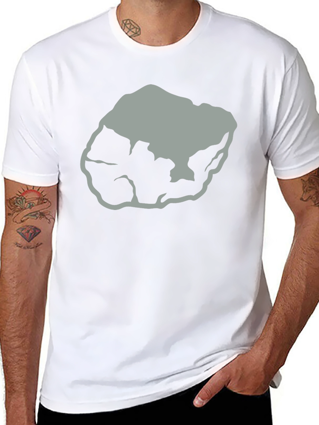 Abstract Rock Graphic Tee - Black Cotton T-Shirt