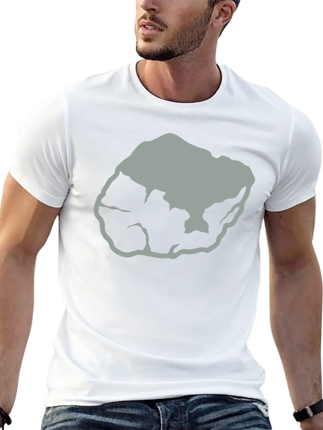 Abstract Rock Graphic Tee - Black Cotton T-Shirt