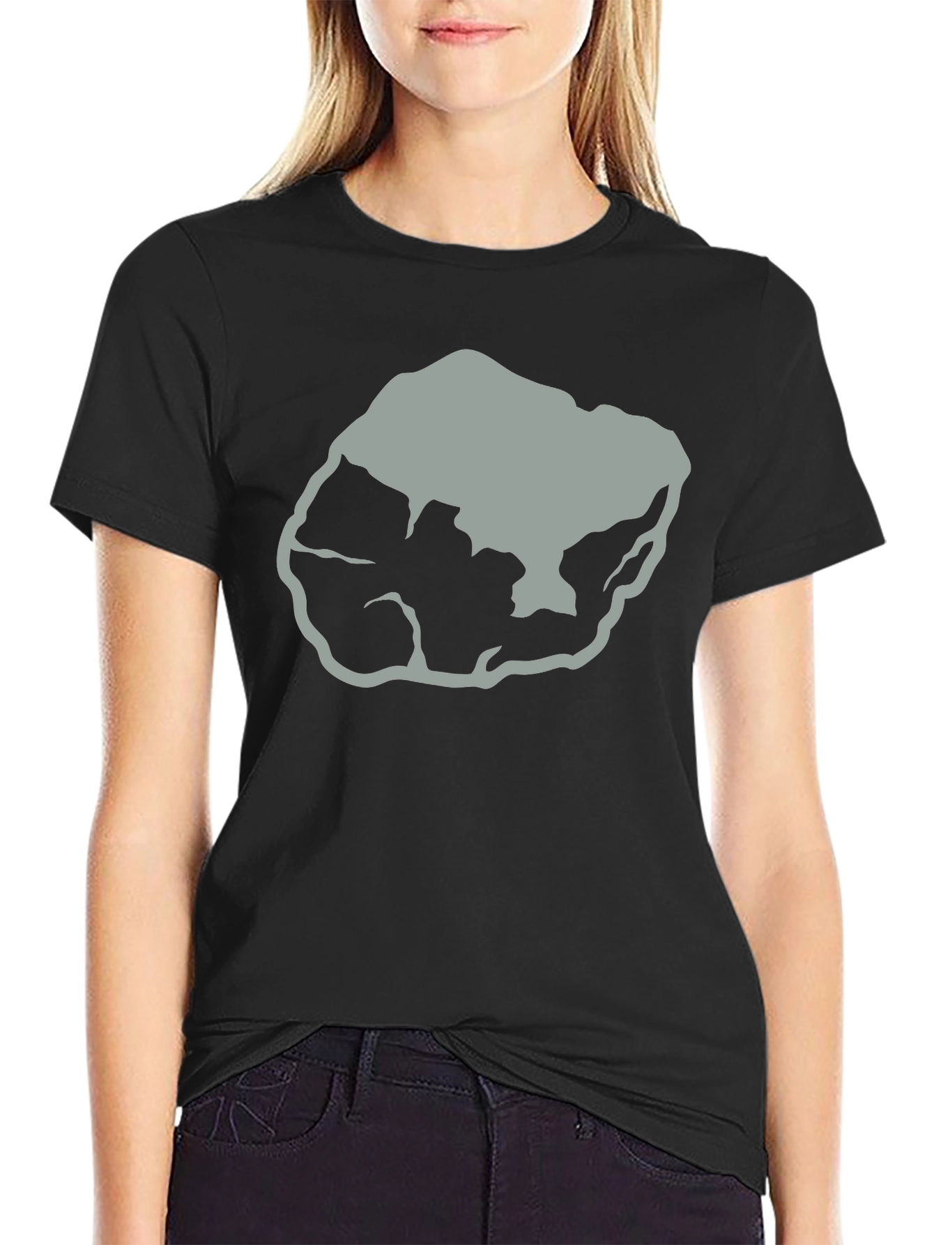 Abstract Rock Graphic Tee - Black Cotton T-Shirt