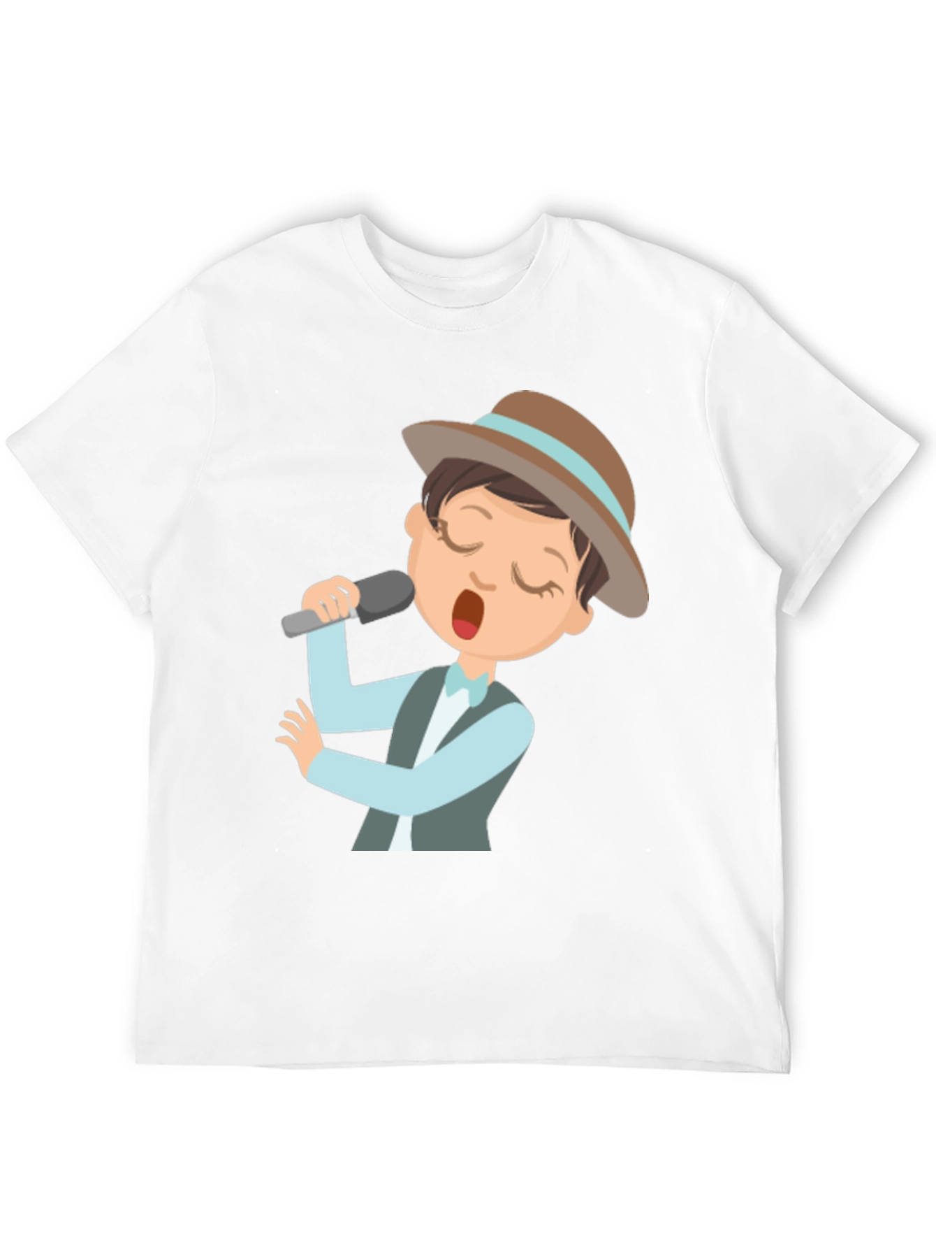 Singing Cartoon Character Black T-shirt