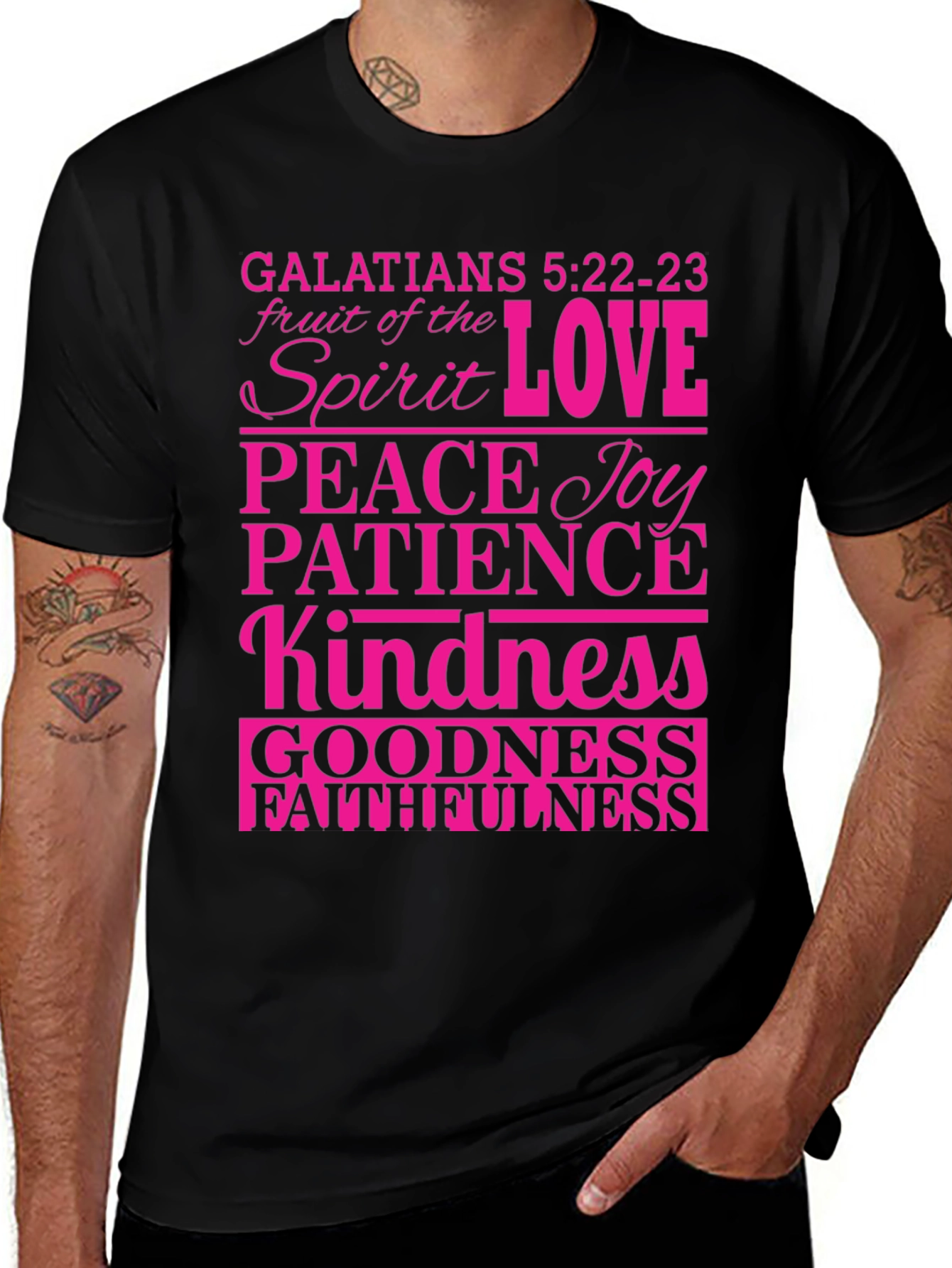 Fruit of the Spirit Bible Verse Graphic T-Shirt