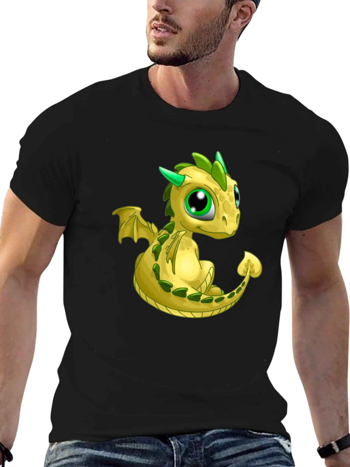 Cute Dragon Graphic Tee - Black T-Shirt