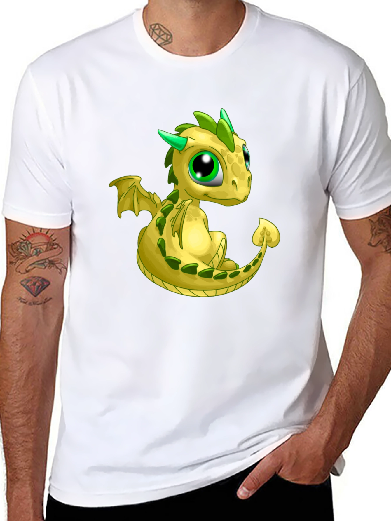 Cute Dragon Graphic Tee - Black T-Shirt