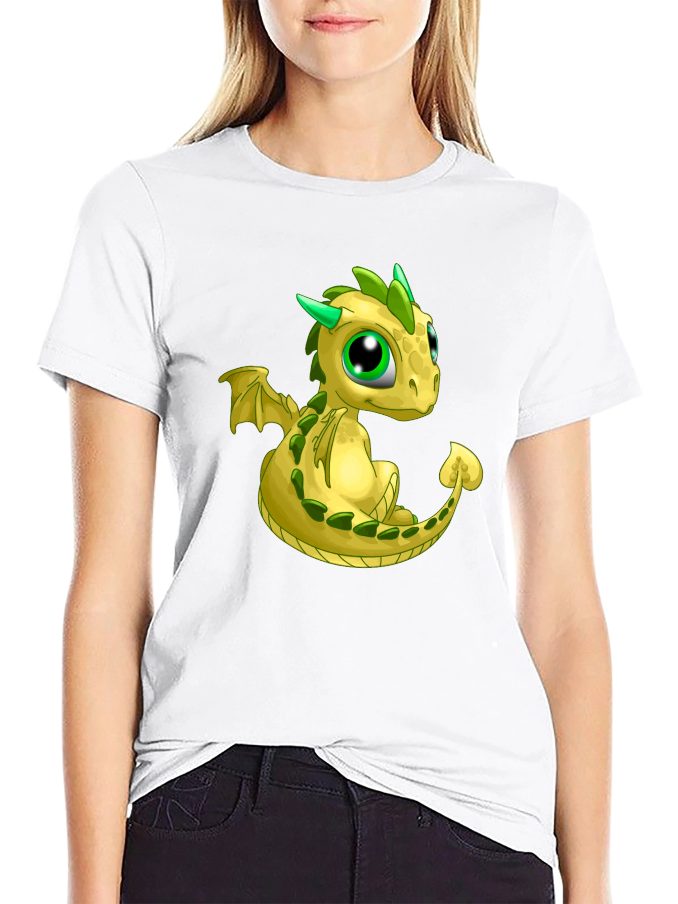 Cute Dragon Graphic Tee - Black T-Shirt