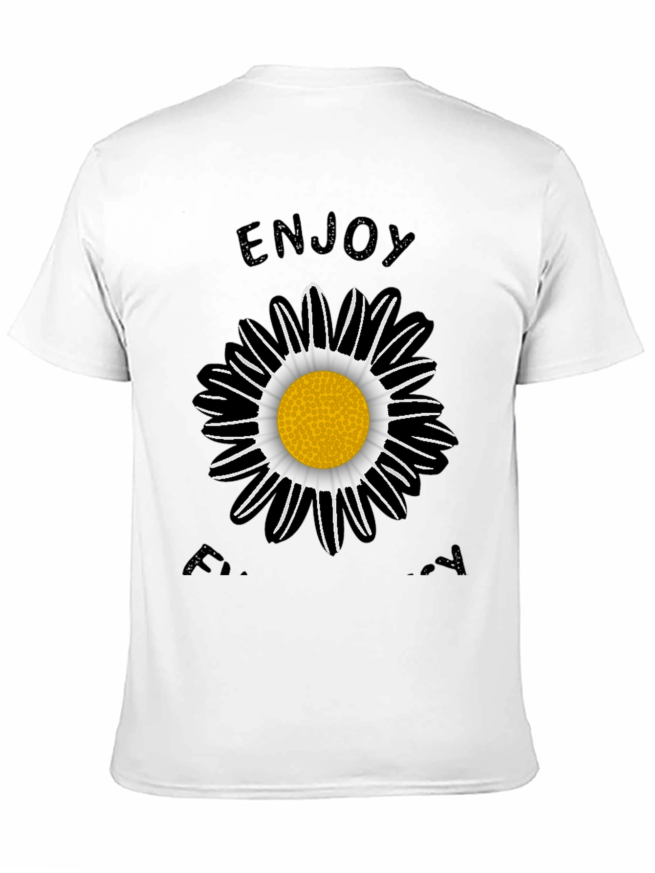 Enjoy Every Day Black Daisy Graphic T-Shirt