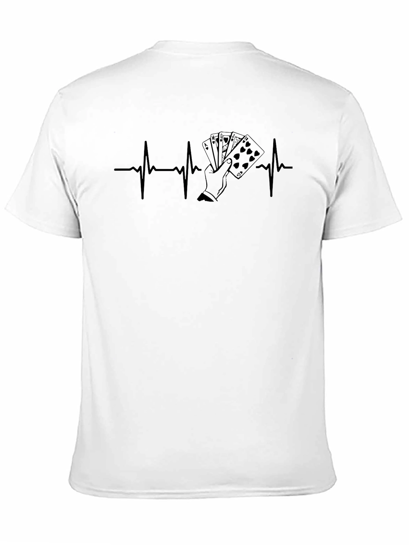 Poker Heartbeat T-Shirt - Black Casino Player Style