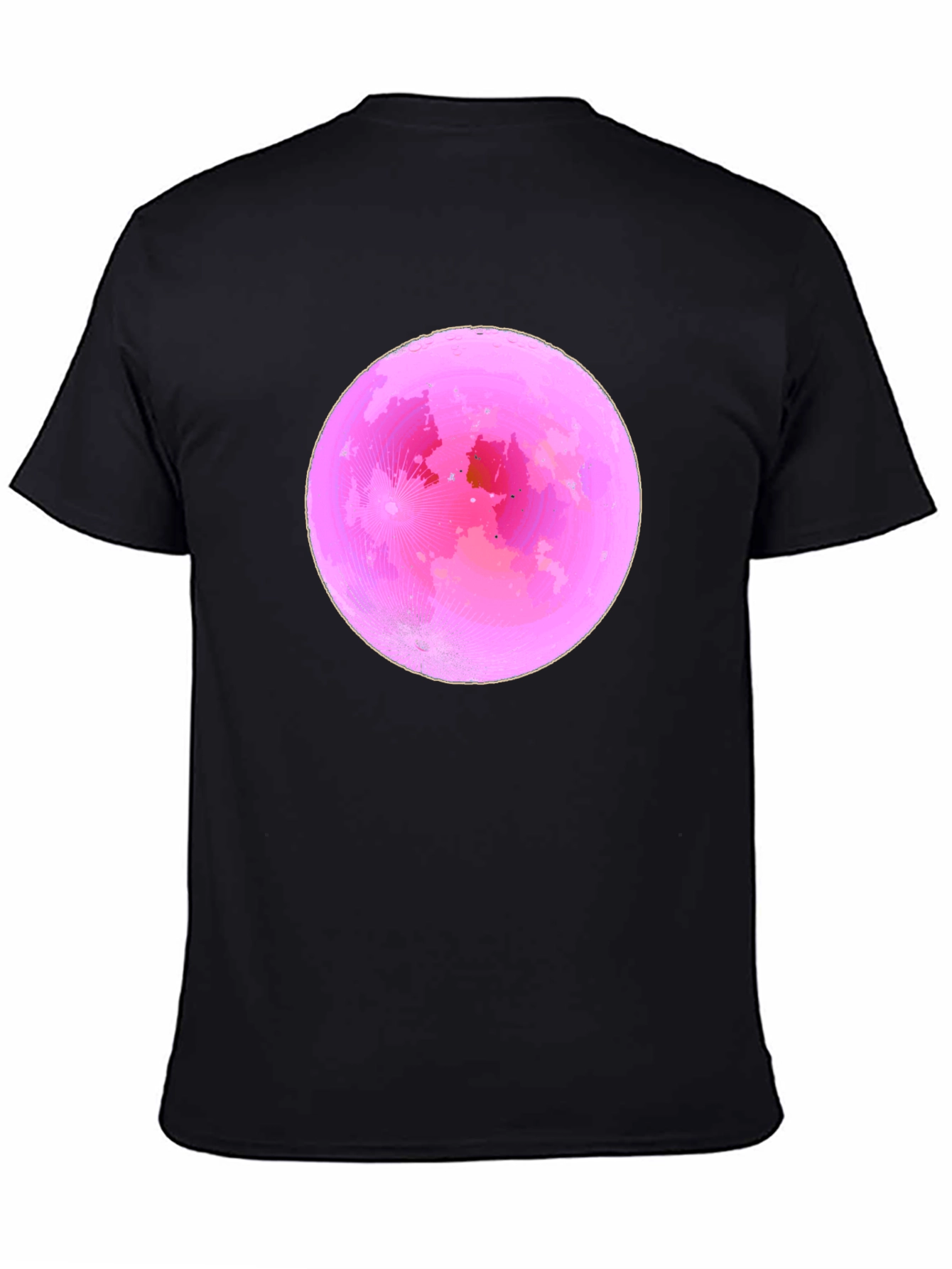 Pink Moon Graphic Tee - Soft Black Cotton T-Shirt