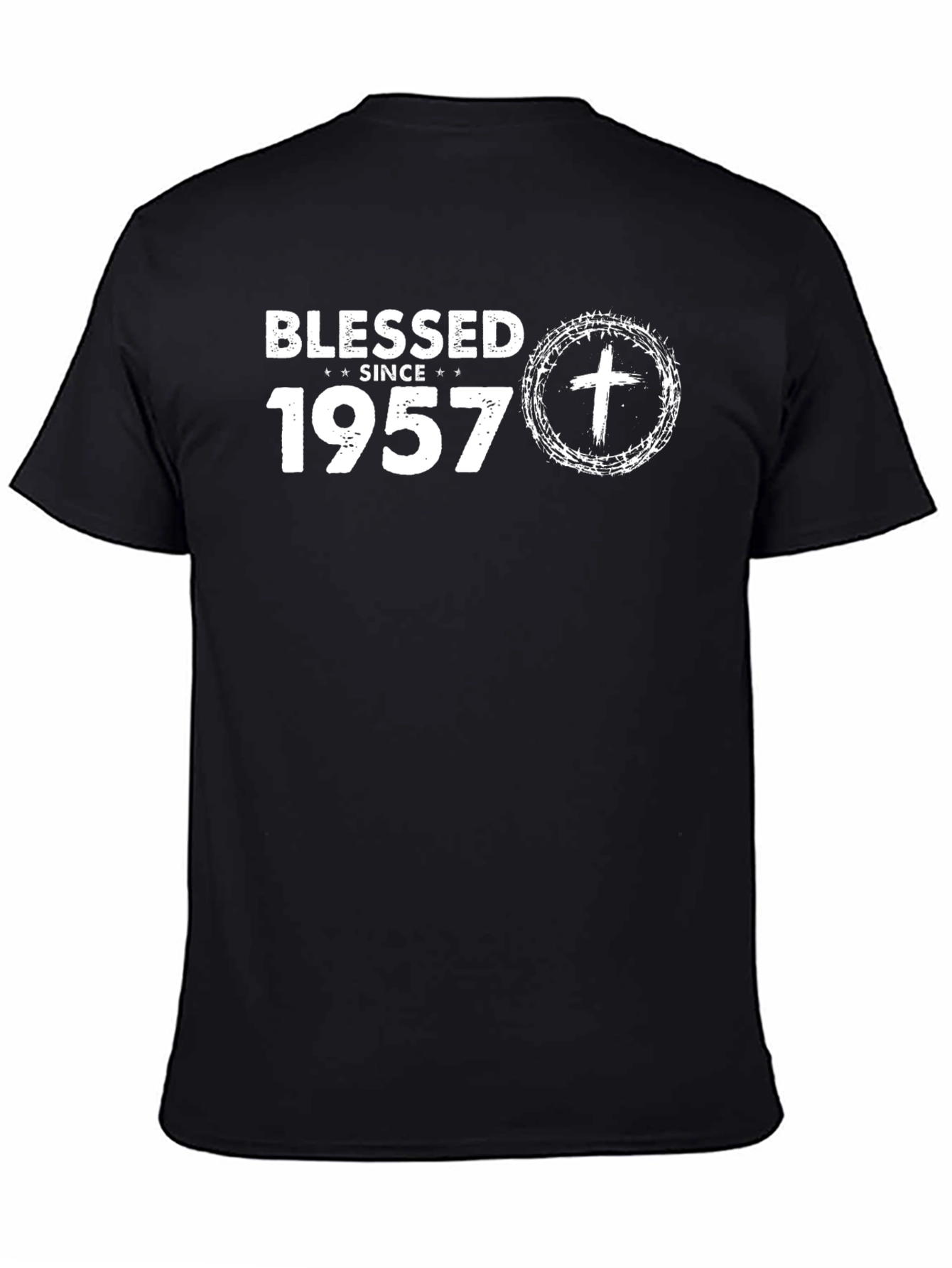 Blessed Since 1957 Black T-Shirt