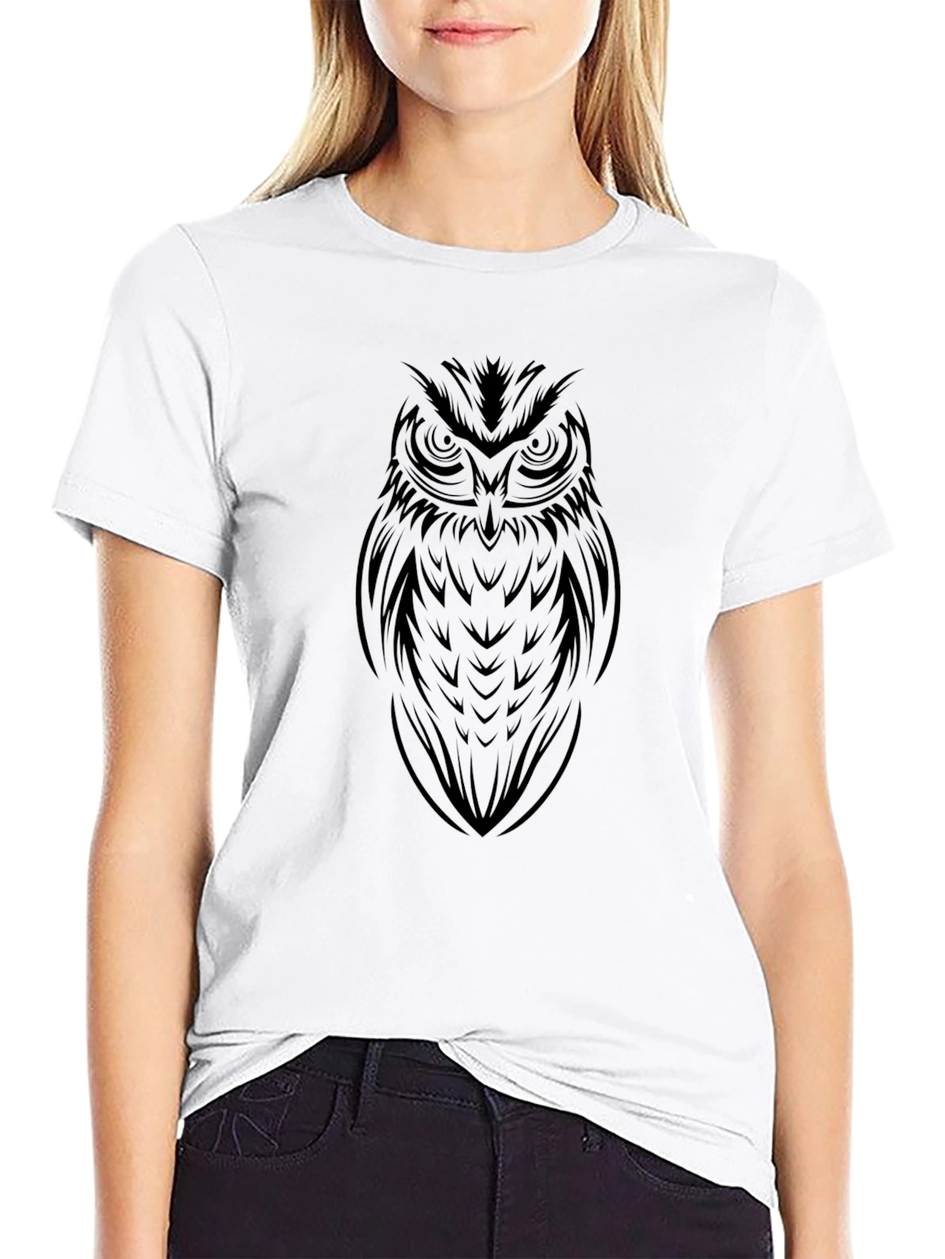 Black Owl Graphic Tee - Mens Casual T-Shirt
