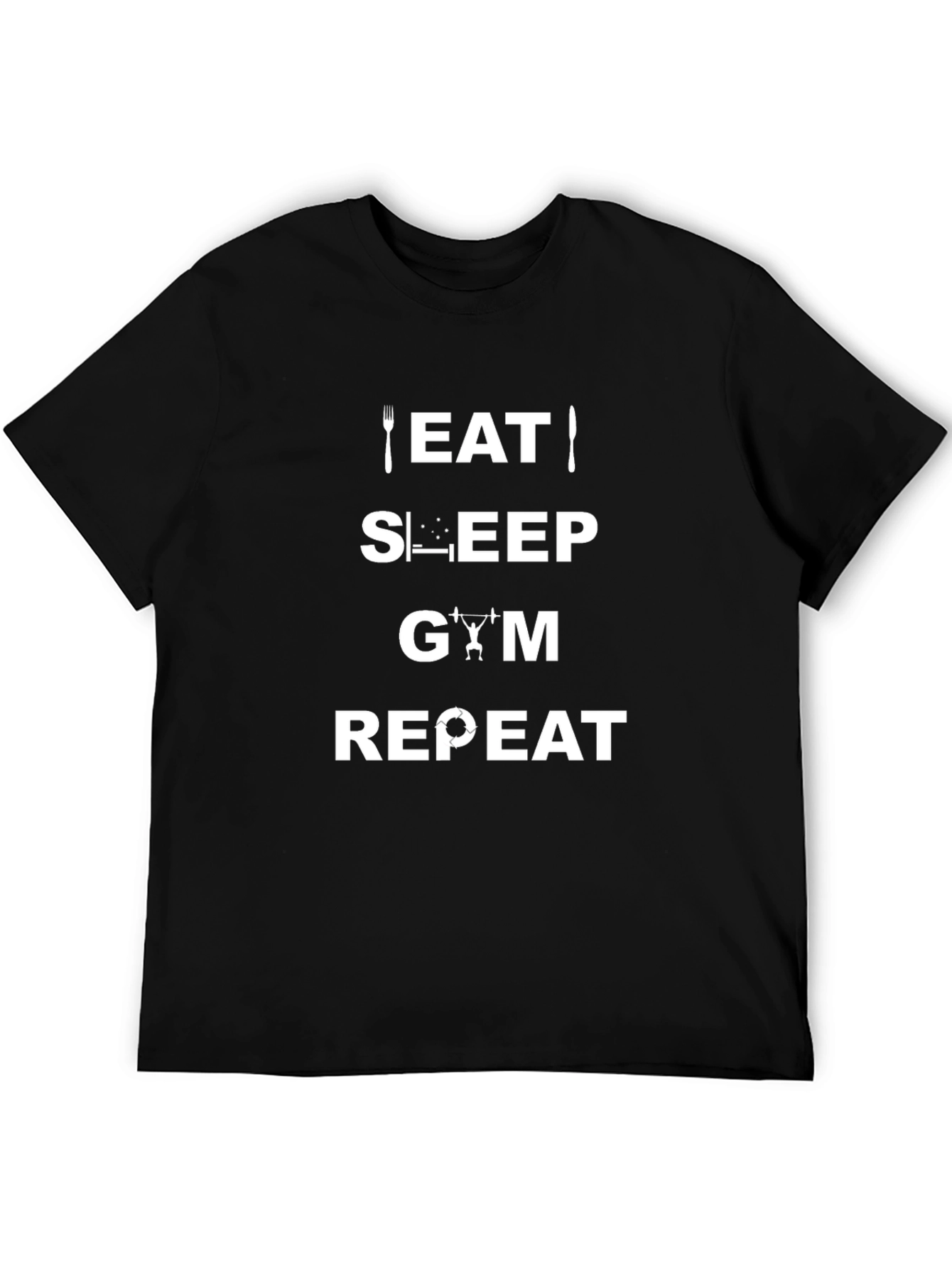 Eat Sleep Gym Repeat Black T-Shirt