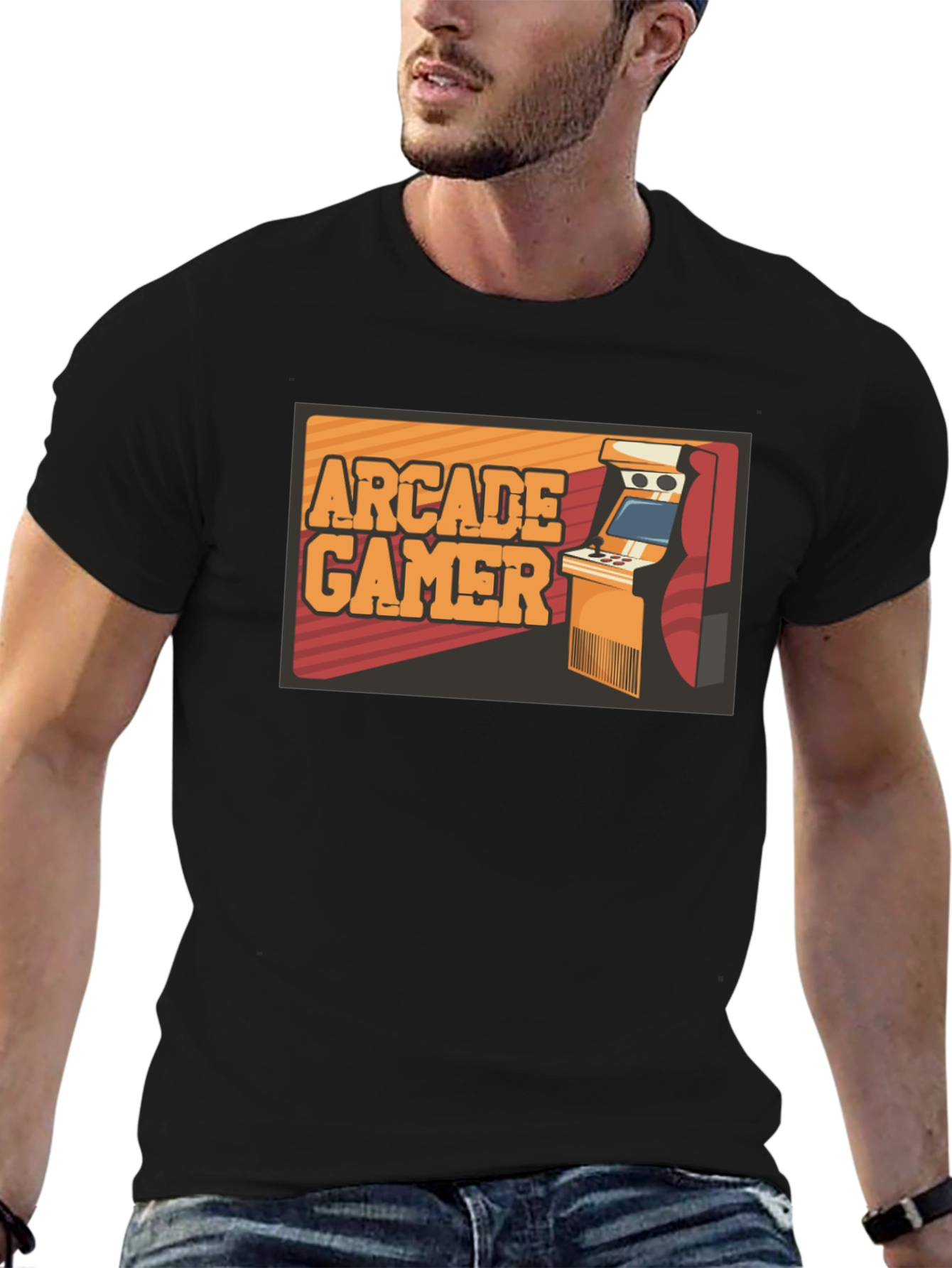 Arcade Gamer Black T-Shirt - Retro Gaming Style