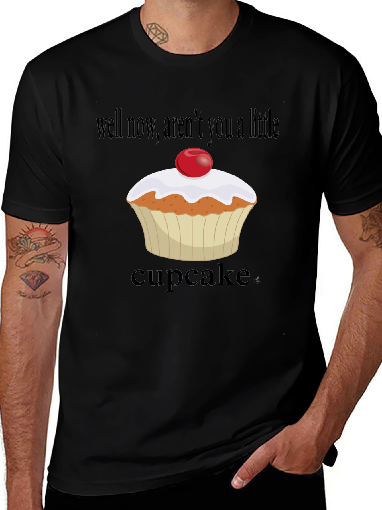 Cupcake T-Shirt: Arent You A Little Cupcake? Black Tee