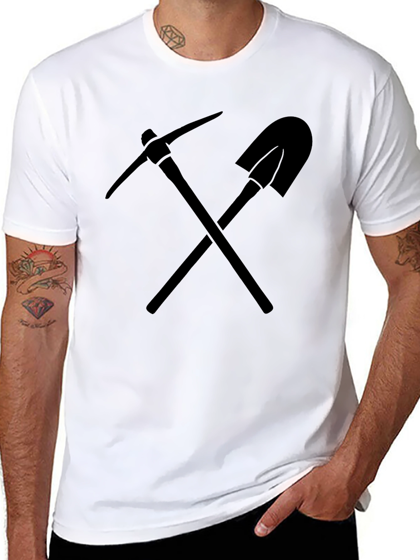 Pickaxe & Shovel Graphic Tee - Black