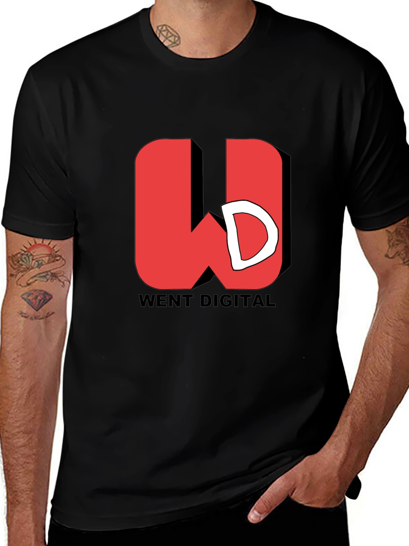 Went Digital Black Graphic T-Shirt