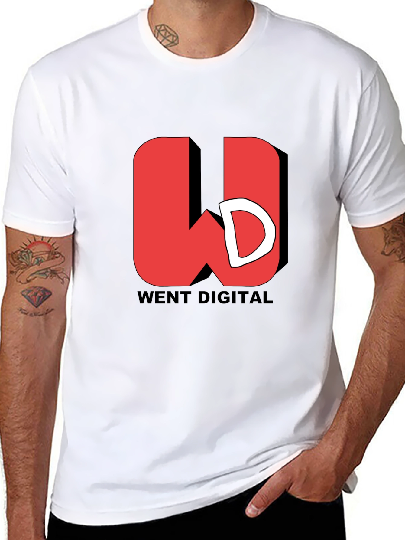 Went Digital Black Graphic T-Shirt