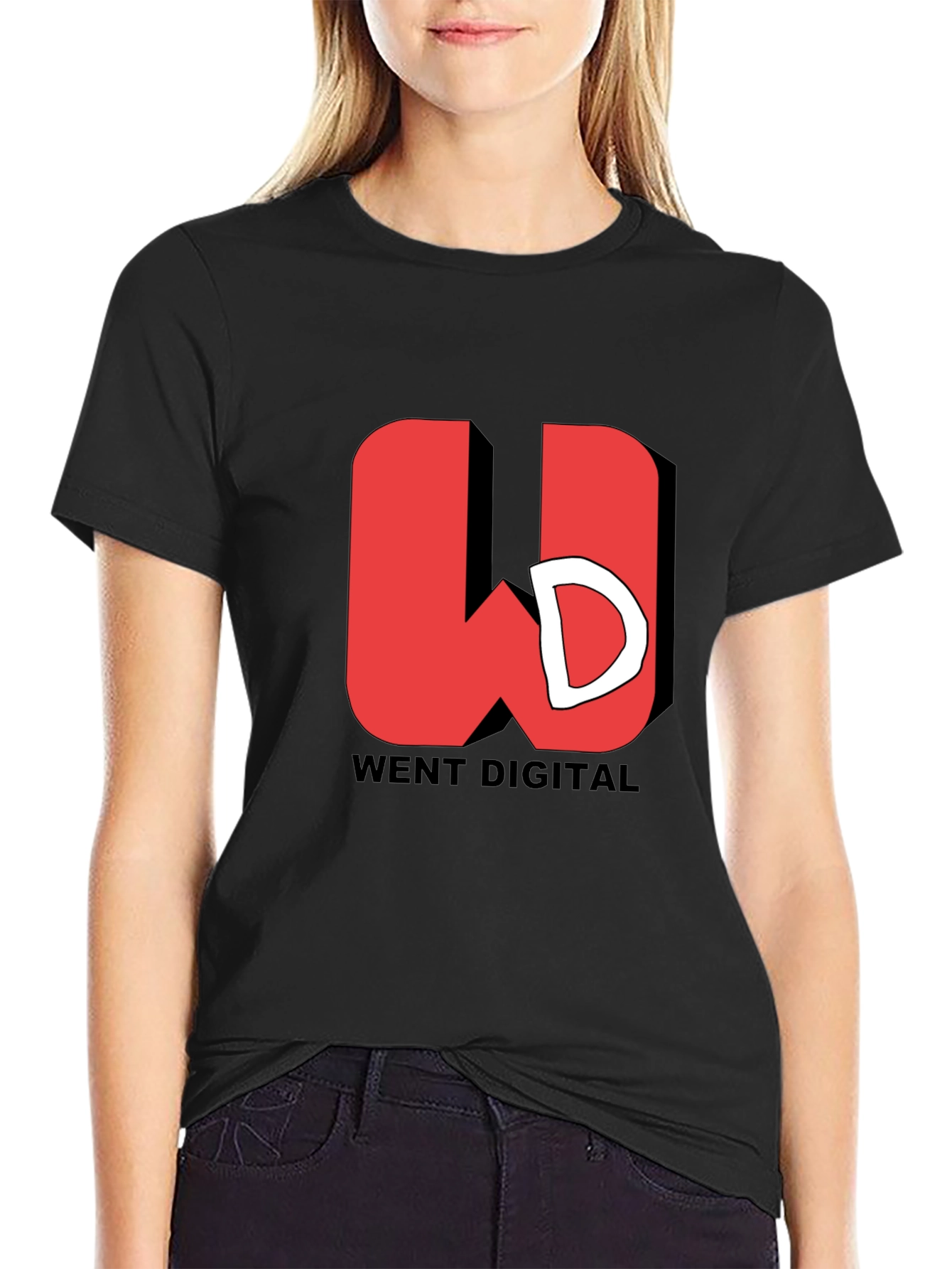 Went Digital Black Graphic T-Shirt