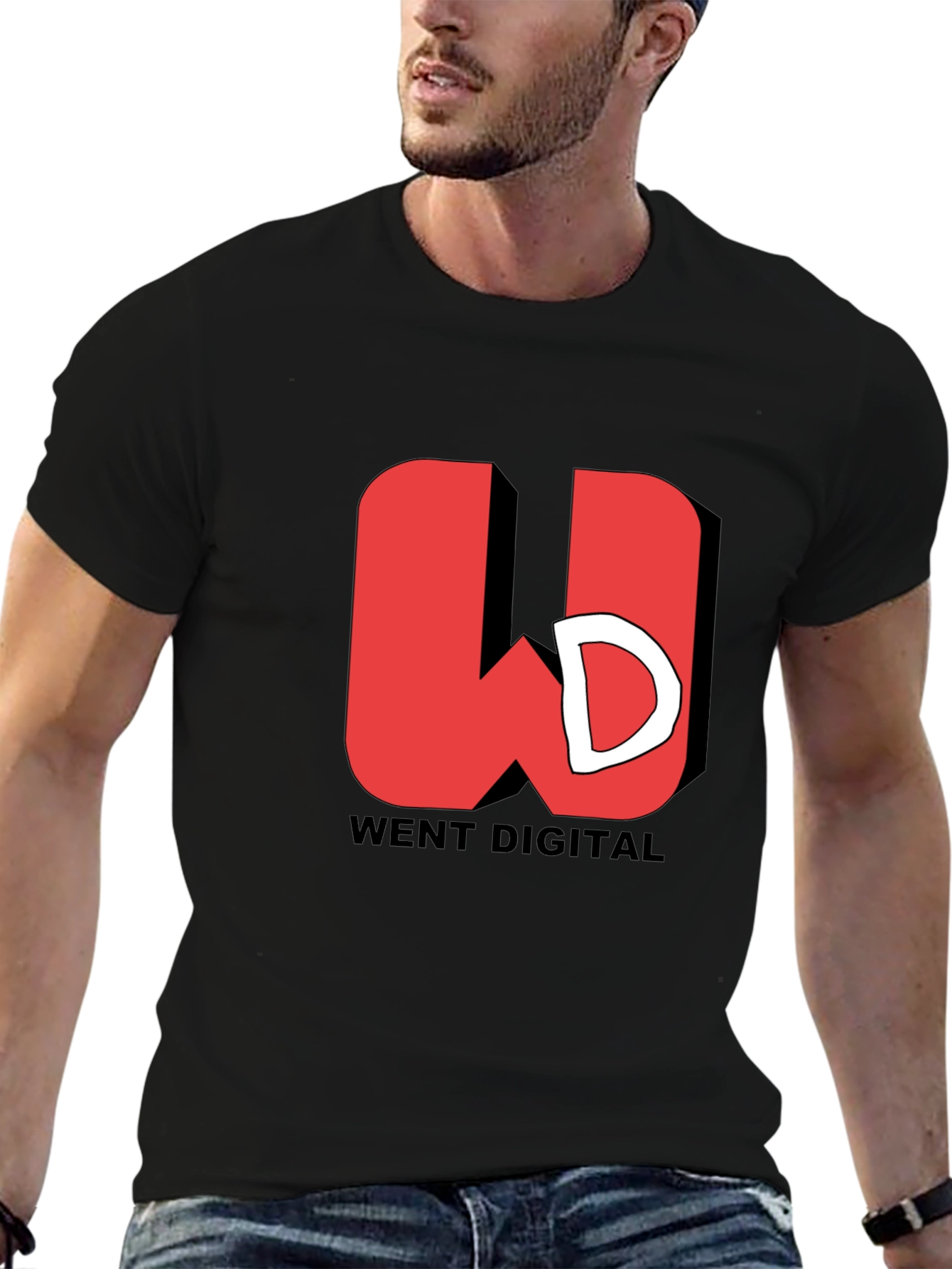 Went Digital Black Graphic T-Shirt
