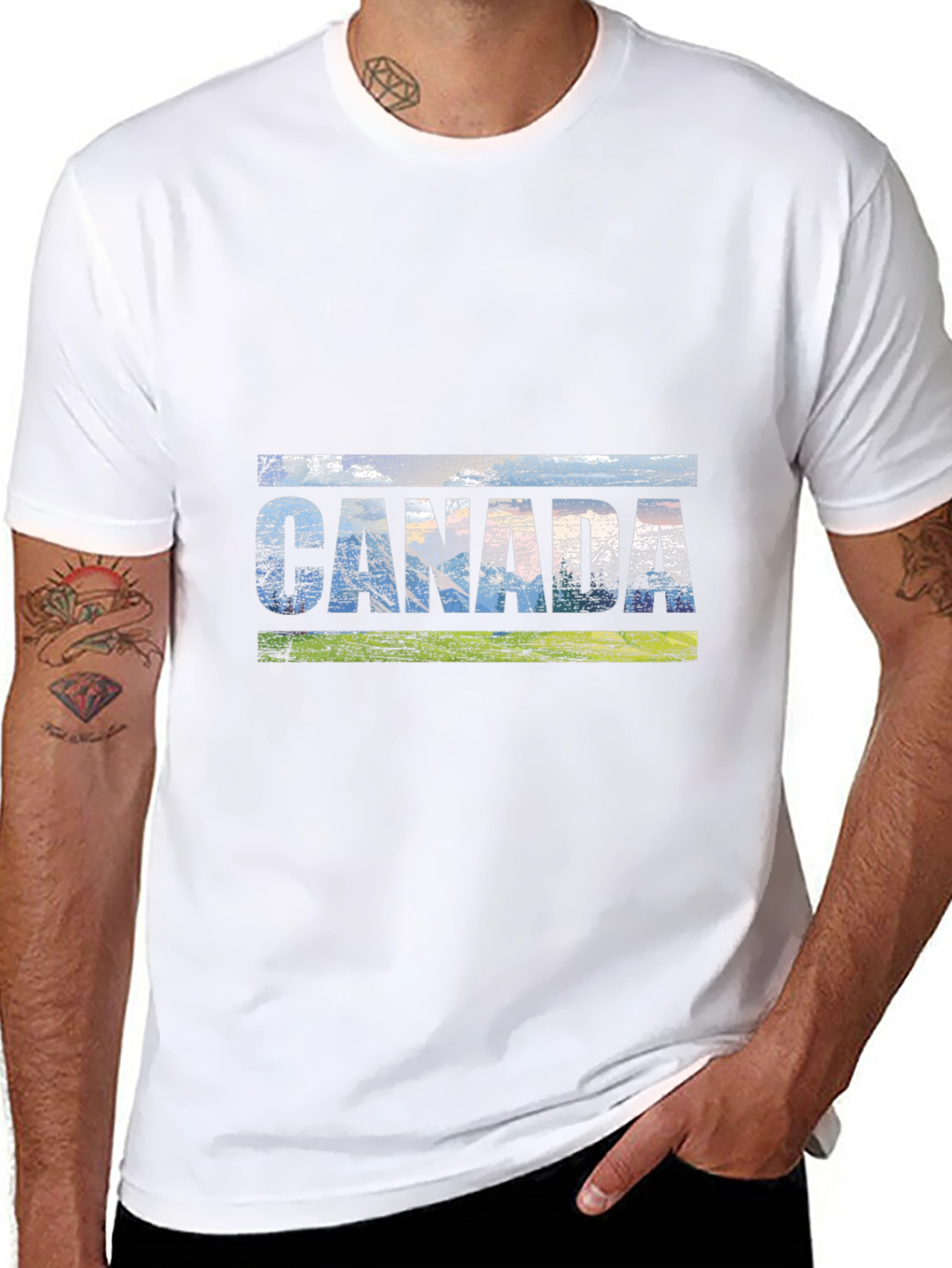 Canada Graphic Tee - Distressed Style Black T-Shirt