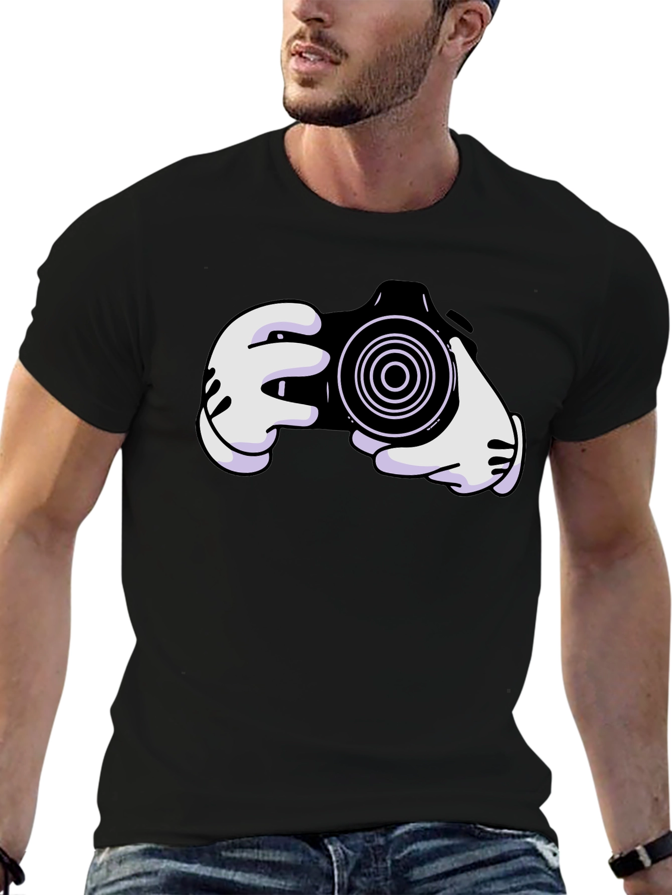 Cartoon Camera Graphic Tee - Unisex
