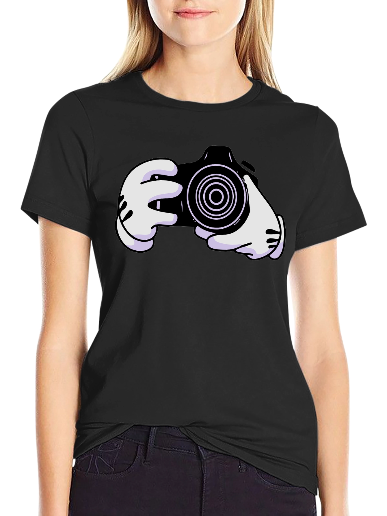 Cartoon Camera Graphic Tee - Unisex