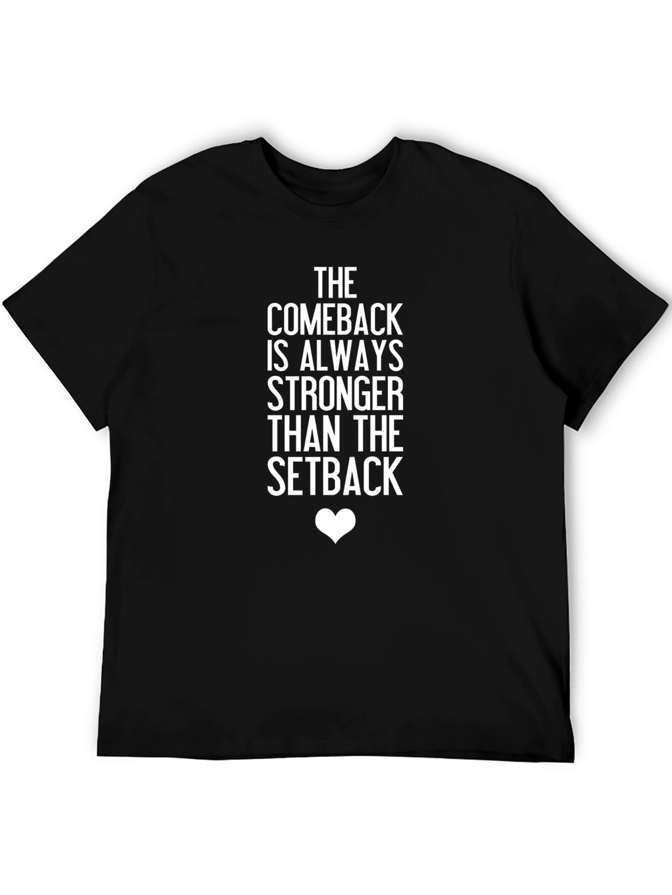 Inspirational Comeback Graphic Tee - Black
