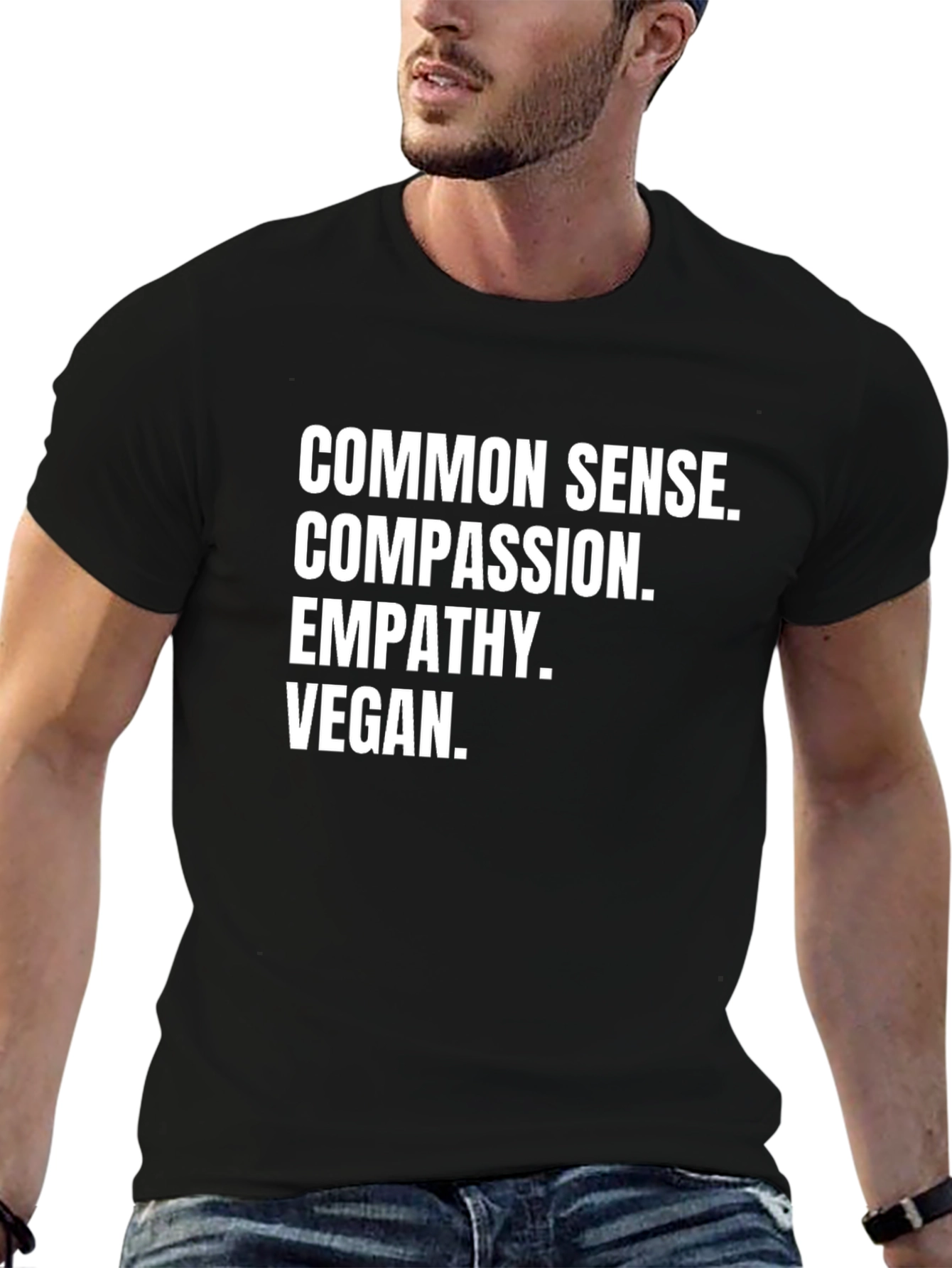 Common Sense Vegan T-Shirt - Black Graphic Tee
